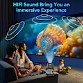 Miniatyrbild 7 av 8: Smart Mini-projektor med Android 11.0, bärbar projektor 1080P 4K Full HD med WiFi 6 och BT5.2, 180° justerbart stativ, automatisk keystone-hemmaprojektor