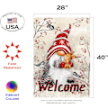 Miniatyrbillede 2 af 5: 12x18 Tommer Dobbeltsidet Haveflag Vinterflag, Snefnug Krans Julevinter Haveflag Husflag Til Udendørs Have Dekoration Winter Welcome Gnome