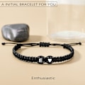 Miniatyrbilde 4 av 6: Initialarmbånd for kvinner, Strømper for tenåringer, bestevenninne-fødselsdagsgaver, eksamen, justerbare bokstaver A-Z flettede armbånd E