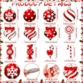 Miniatyrbild 2 av 5: Färgglada Pepparkaksjulgransprydnader - 12-pack Julgranskulor Godis Lollipop Trä Dekoration för Festlig Heminredning
