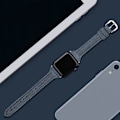Miniatyrbild 3 av 3: Läderarmband kompatibelt med Apple Watch7 8, utbytesarmband för män och kvinnor grey 38/40/41mm