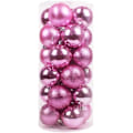 Miniatyrbilde 1 av 6: 24 stk Julekuler Ornamenter Julepynt 24 Stykker Kuler Tre Ornamenter Dekorative Kule Hengepynt (Rosa, 2.36 tommer) Pink