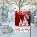 Miniatyrbillede 4 af 6: Glædelig Jul Træ Rød Haveflag Vinter Snefnug Dobbeltsidet Flag 12\" x 18\", Jul Rustik Vinter Sne Ferie Nytår Lille Haveflag Banner Christmas tree