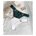 Miniatyrbild 5 av 5: Fyra-pack plus size, icke-bulky, tryckta damtrosor med svalkande effekt, V-formad midjeband. M