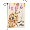 Miniatyrbillede 1 af 6: Glædelig Jul Haveflag 12x18 Dobbeltsidet, Burlap Velkommen Vinter Jul Golden Retriever Hund Havegård Flag (KUN FLAG) #03280-Easter