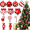 Miniatyrbild 1 av 5: Färgglada Pepparkaksjulgransprydnader - 12-pack Julgranskulor Godis Lollipop Trä Dekoration för Festlig Heminredning