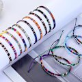 Miniatyrbillede 7 af 7: 24 stk. Boho Surfer Armbånd Anklet Justerbar Perle Ankler Håndlavet Flettet Armbånd Farverig Anklet