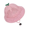 Miniatyrbild 8 av 9: Barnens hinkhatt Justerbar rep Söt nät Andas Sommar solhatt rosa pink