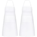 Miniatyrbild 1 av 6: 2-pack Köksförkläden, Justerbar Bib Mjuk Kockförkläde med 2 Fickor för Män Kvinnor  Sann Vit True White