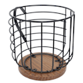 Miniatyrbillede 6 af 9: Jern kaffekapselholder med stor kapacitet, pladsbesparende træbase, husholdningskaffekapsel opbevaringsboks sort med låg black with lid