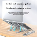 Miniatyrbild 3 av 4: Datorställ för bärbar dator, hopfällbart, kylning, aluminiumlegering, bärbart förvaring, höjningsställ för bärbar dator, 16 tum, stjärnhimmelssilver