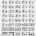 Pikkukuva 1 / 5: DIY uudelleenkäytettävä muovinen aakkoskirjain stencil numerostensil, jossa on isoja ja pieniä kirjaimia, numeroita ja merkkejä (40 kpl)