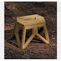 Miniatyrbilde 3 av 4: Foldbar krakk: Tykk plast, praktisk bærestropp, khaki farge! Perfekt for camping, fiske og mer, en bærbar og holdbar liten krakk