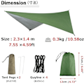 Miniatyrbild 2 av 6: Hängmatta Camping Tarp Regnfly, Vattentät Tältfotsplattform Skydd Tak Solskyddstyg Picknickmatta för Utomhus Markis Vandring Strand Ryggsäck Green