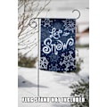 Miniatyrbillede 4 af 5: 12x18 Tommer Dobbeltsidet Haveflag Vinterflag, Snefnug Krans Julevinter Haveflag Husflag Til Udendørs Have Dekoration Let It Snow