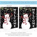 Miniatyrbillede 5 af 5: 12x18 Tommer Dobbeltsidet Haveflag Vinterflag, Snefnug Krans Julevinter Haveflag Husflag Til Udendørs Have Dekoration Forest Snowman Welcome