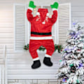 Miniatyrbild 3 av 5: 108cm Lång Flanell Tomte Vägg - klättrande Dekoration - Rolig Hängande Prydnad för Jul, Perfekt för Väggar och Fönster, en Underbar Semestergåva