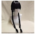Miniatyrbild 5 av 5: Wednesday Addams Cosplay Kostym Set Halloween Karneval Festkläder För Vuxna Barn Without wig S