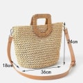 Miniatyrbild 3 av 3: Damväskor i halm, högkvalitativ väska, crossbody-väska, handvävd väska, strandväska - kamel camel