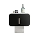 Miniatyrbillede 1 af 5: Multifunktionel vægmonteret toiletpapirholder PS ABS vandtæt rullepapir opbevaringsboks badeværelsestilbehør sort