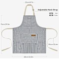 Miniatyrbillede 5 af 6: 2 Pak Køkken Kogeforklæder, Justerbar Bib Blød Kokkeforklæde med 2 Lommer til Mænd Kvinder Denim Blå/Sort I