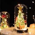 Miniatyrbillede 2 af 3: Juletræ i glaskuppel med LED-lys, til julepynt size 9