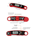 Miniatyrbild 2 av 4: Digital Kötttermometer, 3s Instant Läsning Kocktermometer, Vikbar Sond Grilltermometer med Hög Noggrannhet, Bakgrundsbelyst LCD-Skärm