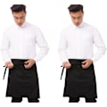 Miniatyrbillede 1 af 4: Unisex Halv Bistro Server Forklæde Black, 2 Pack