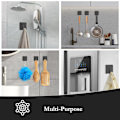 Miniatyrbild 5 av 7: 12-pack Rostfria Tunga Limmade Handdukskrokar för Badrum, Kökshanddukskrokar, Vattentäta Badrumskrokar för Handdukar, Väggkrokar för Hängare Black 12 Pack