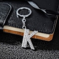 Miniatyrbillede 3 af 4: A-Z Initialer Brev Nøglering Bedste Veninde Gave Nøgleringe til Kvinder Skinnende Krystal Nøglering Fødselsdagsgaver K