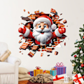 Miniatyrbild 4 av 5: 3D Jultomte Väggdekaler - 44.7*42cm PVC Dekoration för Sovrumsväggar, Dörrar, Ger en Magisk Julstämning till Hemmet