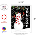 Miniatyrbillede 3 af 3: 12x18 Tommer Dobbeltsidet Haveflag Vinterflag, Snefnug Krans Julevinter Haveflag Husflag Til Udendørs Have Dekoration Forest Snowman Welcome