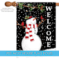 Miniatyrbillede 3 af 5: 12x18 Tommer Dobbeltsidet Haveflag Vinterflag, Snefnug Krans Julevinter Haveflag Husflag Til Udendørs Have Dekoration Forest Snowman Welcome