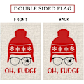 Miniatyrbillede 3 af 6: Jule-Vinterhave Flag Hat Haveflag Sæson Bondegård Dekorationer Burlap Vertikal Dobbeltsidet Have Græs Plæne Udendørs Dekoration 12,5 x 18 Tommer Size-12.5"x18"