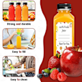 Miniatyrbilde 3 av 4: Plastflasker for juice med lokk 12 stk, 12oz gjenbrukbare juicebeholdere med manipulasjonssikre lokk Svart, Klar juiceflasker for juicing, melk, smoothie