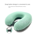 Pikkukuva 4 / 4: Pehmeä ja mukava matkatyyny muistivaahdosta U-muotoinen autotyyny kaulan suoja lapsille Matcha green and dark gray Portable models