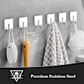 Miniatyrbild 2 av 7: 12-pack rostfritt stål, kraftiga självhäftande handdukskrokar för badrum, kökshanddukskrokar, vattentäta badrumskrokar för handdukar, väggkrokar för hängande