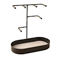 Miniatyrbild 2 av 5: 1/2/3/5 Smycken Organizer Stand Fack Display Rack för ringar Black PU Leather Pad 20 x 10 x 21cm 1Set