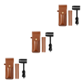 Miniatyrbild 1 av 5: 1/3 Hand Borrborr För Bushcraft Puncher Hand Screw Drill Brown Drill Leather Set 3PCS