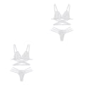 Miniatyrbild 4 av 5: 1/2/3/5 Womens 2 Piece Lace Hollow Perspective För Bikini White M 2Set