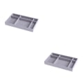 Miniatyrbild 1 av 5: 1/2/3/5 Stapelbar smyckesbricka Multipurpose Portable Velvet för 6 Grids Style A 2Set