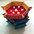 Miniatyrbild 4 av 5: 1/2 tärningsbricka PU-läder dubbelsidig tärningsmatta för brädspel Red Yellow 1Set