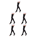 Miniatyrbild 3 av 5: 1/2/3 Trendiga och moderiktiga över knästrumpor för Open Toe-black S 5Set