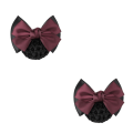 Miniatyrbild 4 av 5: 1/2/3/5 tyg lätt att bära Elastiska hårnät för moderiktiga Two Bows-wine red 2Set