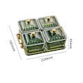 Miniatyrbild 3 av 5: 1/2/3 Nordic Style Divided Dishes Square för Reception Room 4 Grids 1Set
