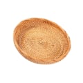 Miniatyrbild 5 av 5: 1/2 flätad vävd rund Snack Fruktskål Rotting matbricka 20x3cm 2Set