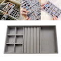 Miniatyrbild 4 av 5: 1/2/3/5 Stapelbar smyckesbricka Multipurpose Portable Velvet för Gray 3 in 1 1Set