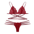 Miniatyrbild 5 av 5: 1/2/3/5 Womens 2 Piece Lace Hollow Perspective För Bikini Red S 1Set