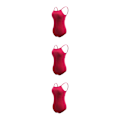 Miniatyrbild 3 av 5: 1/2/3 Dance Body Balett Leotard Dansoutfit Andas Wine Red M 3PCS