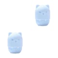 Miniatyrbild 3 av 5: 1/2/3/5 Silikon Cat Makeup Svampar Förvaringslåda Rengör och light blue 2PCS